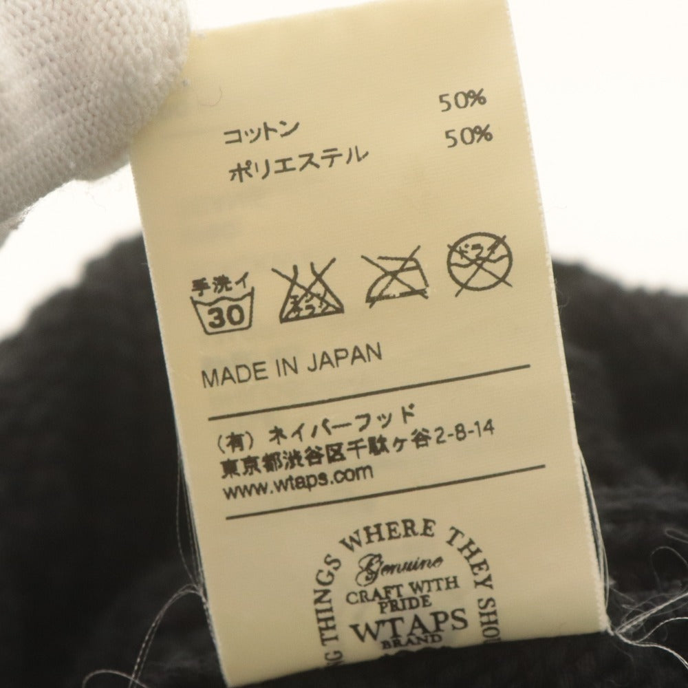 ■ WTAPS ダブルタップス ニットキャップ ニット帽 ビーニー 帽子パッチ COOLMAX メンズ F ブラック
