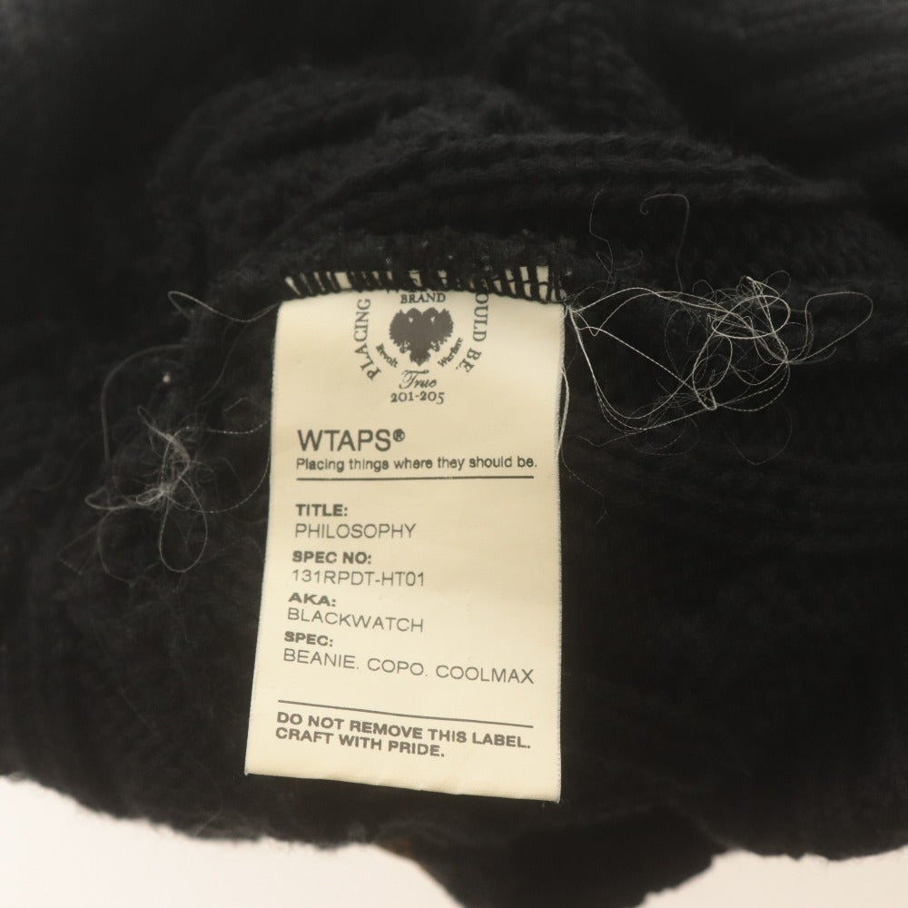 ■ WTAPS ダブルタップス ニットキャップ ニット帽 ビーニー 帽子パッチ COOLMAX メンズ F ブラック