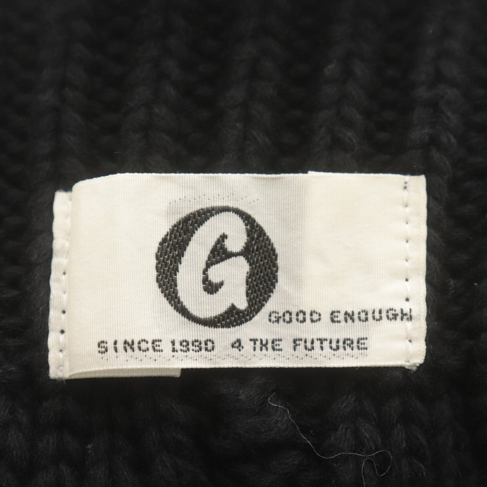 ■ GOODENOUGH グッドイナフ ニット帽 ビーニー 帽子 フィッシャーマン ニットキャップ Gタグ 日本製 ヴィンテージ メンズ ブラック