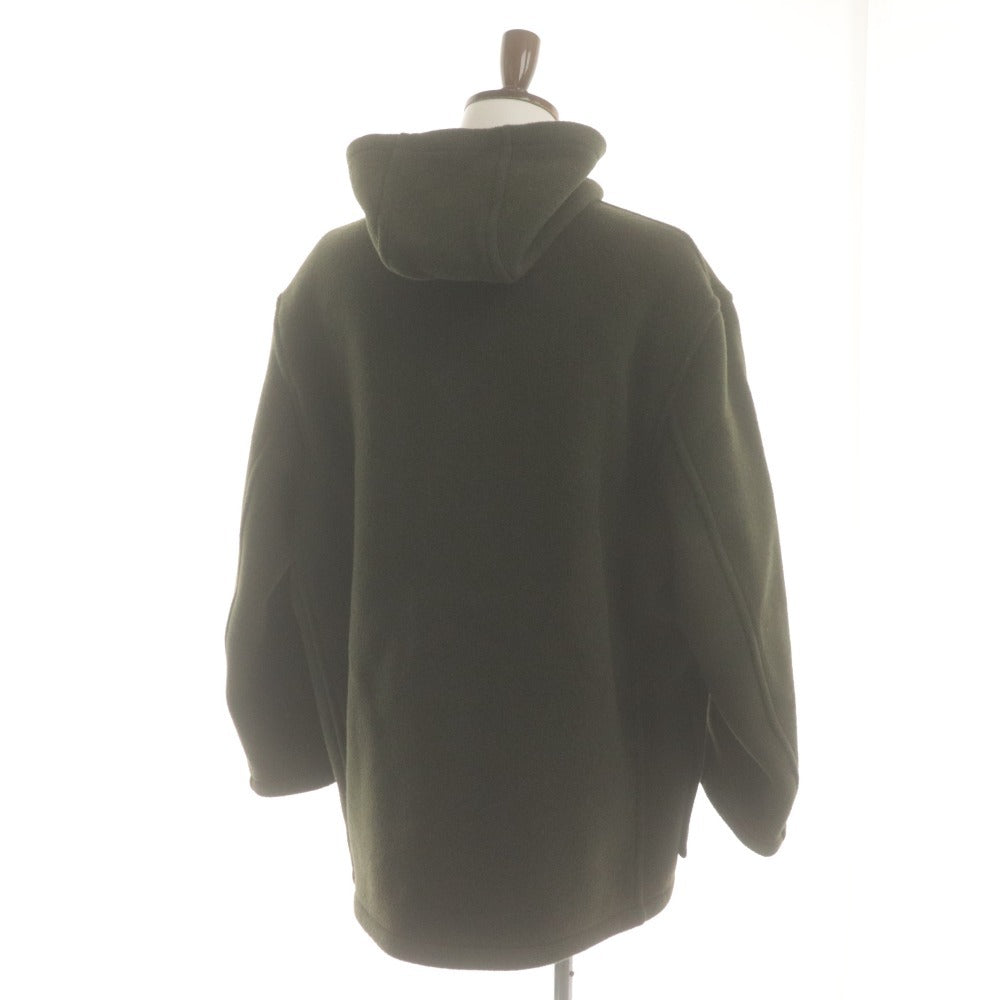 ■ MONTGOMERY Coat Jacket Long Sleeve Outerwear Checked Lining Wool Blend Fly Front Hooded Men's 42 (Equivalent to XL-XXL) Khaki