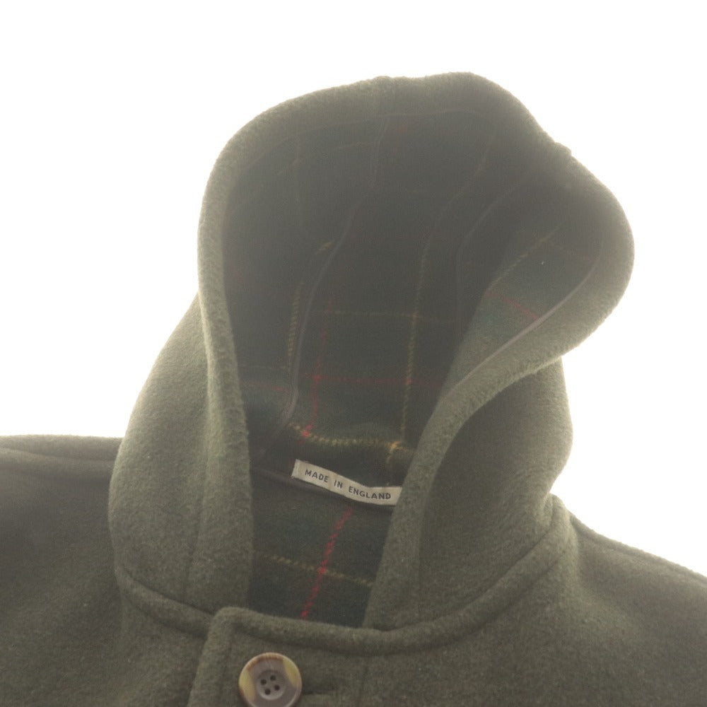 ■ MONTGOMERY Coat Jacket Long Sleeve Outerwear Checked Lining Wool Blend Fly Front Hooded Men's 42 (Equivalent to XL-XXL) Khaki