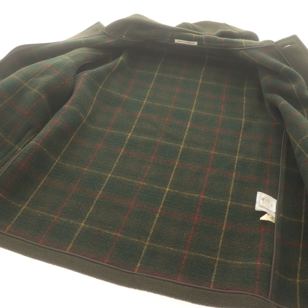 ■ MONTGOMERY Coat Jacket Long Sleeve Outerwear Checked Lining Wool Blend Fly Front Hooded Men's 42 (Equivalent to XL-XXL) Khaki