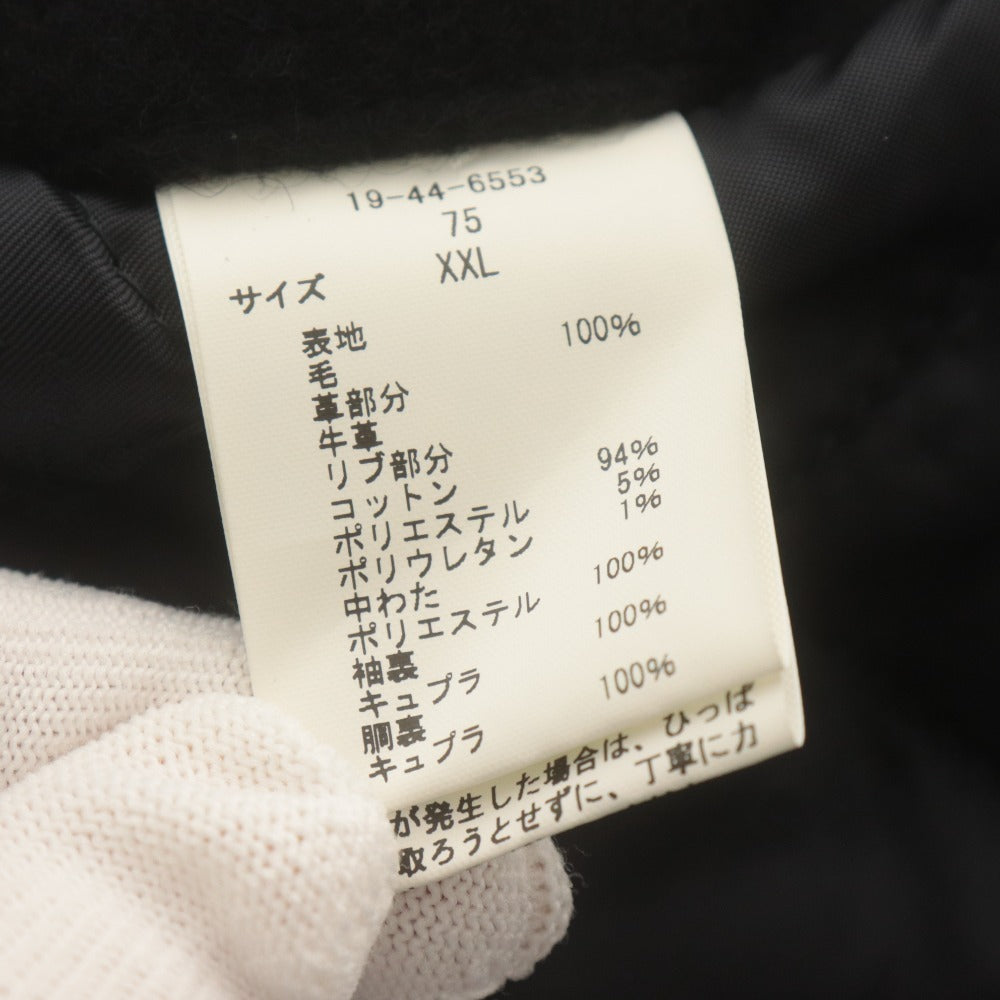 ■ ブルックスブラザーズ バーシティジャケット スタジャン アウター エディフィス別注 袖レザー メンズ XXLブラック 付属品付き