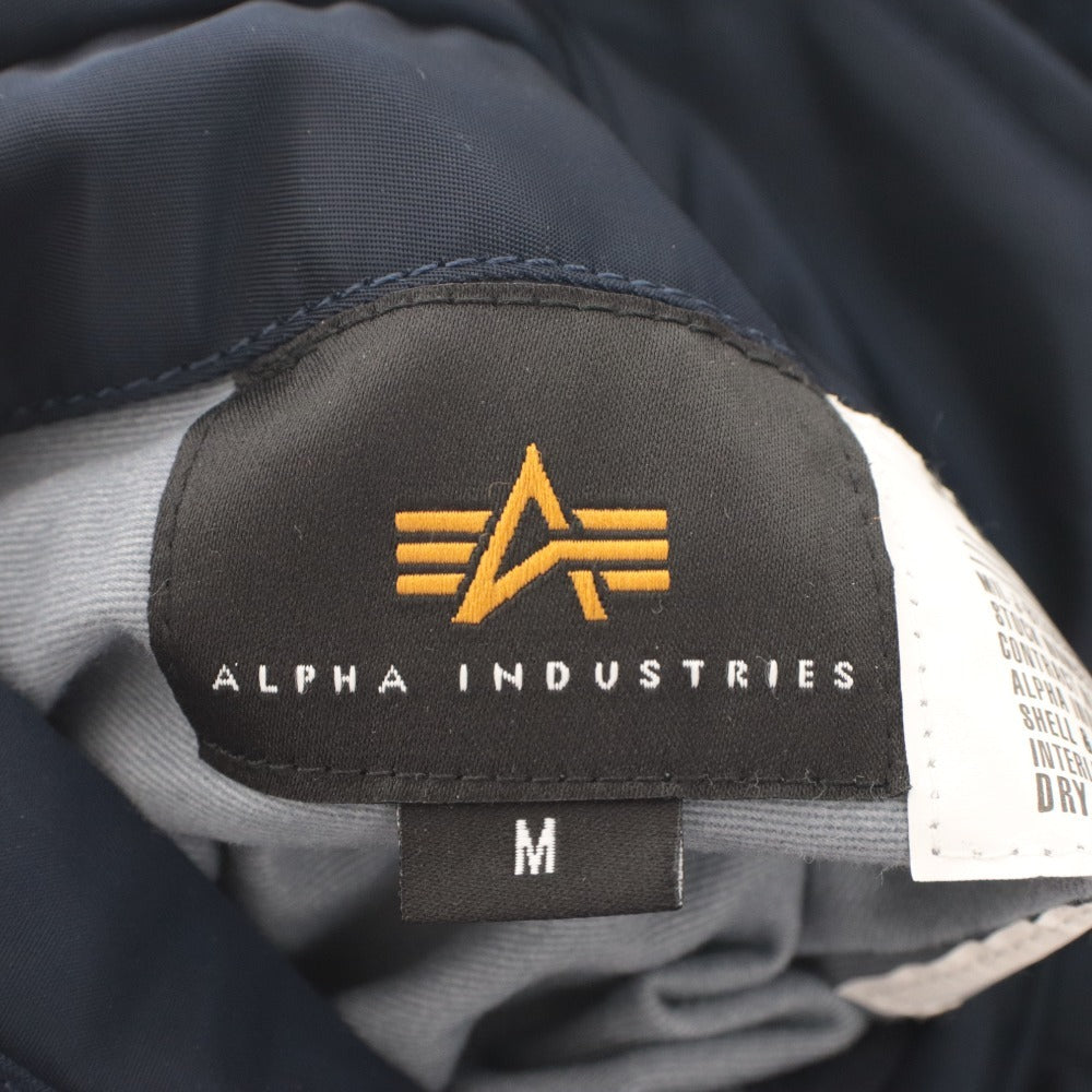 ■ ALPHA INDUSTRIES Down Jacket Outerwear Zipper Pockets NASA Patch Men's M Navy