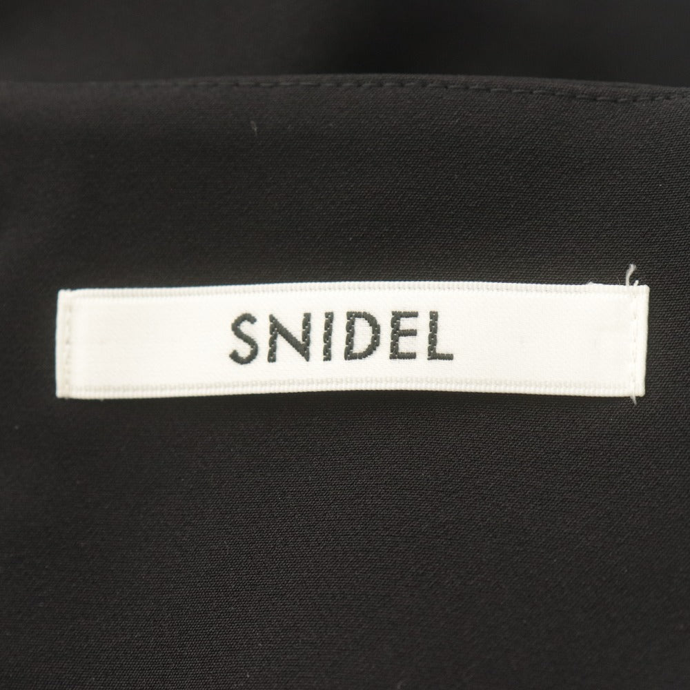 ■ SNIDEL スナイデル ロングスカート ボトムス Iラインシルエット スリット 無地 レディース 0 (S相当) ブラック 黒 タグ付き 未使用