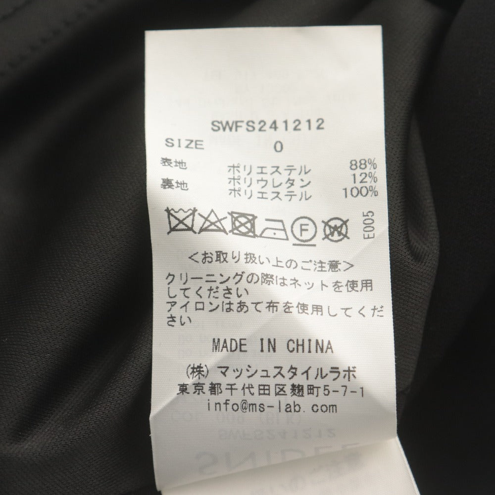 ■ SNIDEL スナイデル ロングスカート ボトムス Iラインシルエット スリット 無地 レディース 0 (S相当) ブラック 黒 タグ付き 未使用