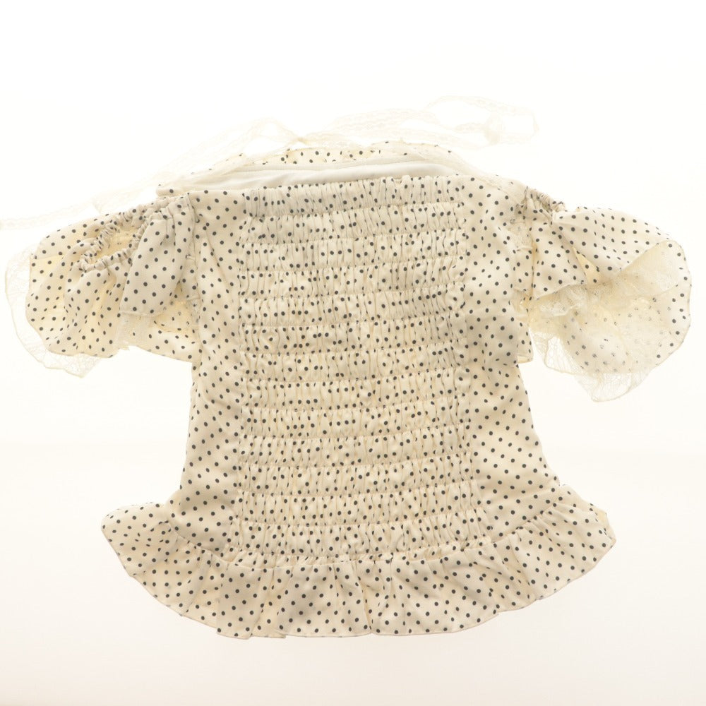 ■ YILON イロン ドットフリルブラウス 半袖 トップス DOT FRILL BLOUSE ドット柄 レディース F (フリーサイズ) アイボリー