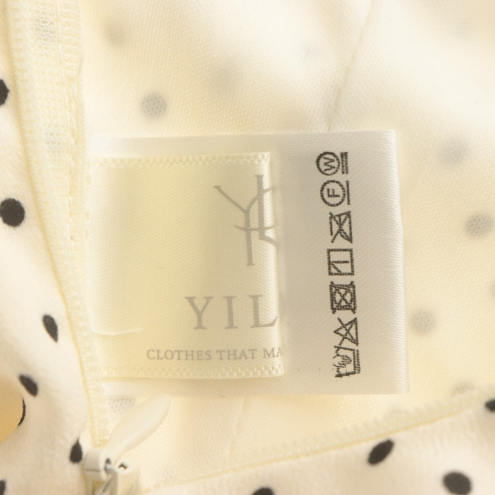 ■ YILON イロン ドットフリルブラウス 半袖 トップス DOT FRILL BLOUSE ドット柄 レディース F (フリーサイズ) アイボリー