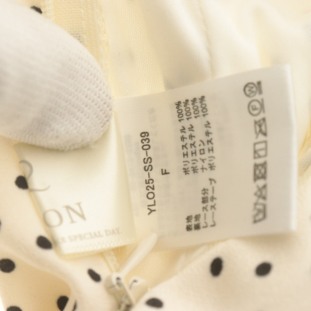 ■ YILON イロン ドットフリルブラウス 半袖 トップス DOT FRILL BLOUSE ドット柄 レディース F (フリーサイズ) アイボリー