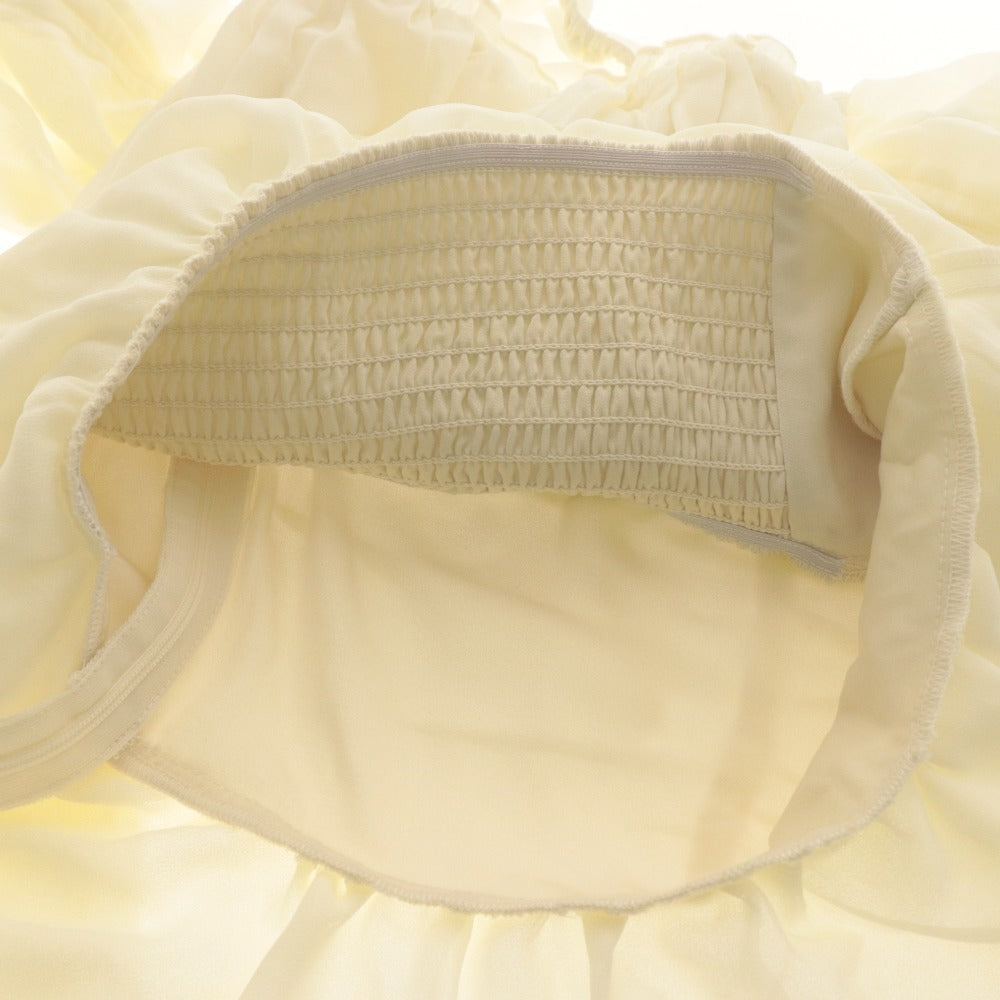 ■ YILON イロン シフォンフェアリーブラウス&ミニスカート セットアップ 長袖 トップス ボトムス フリル レディース F アイボリー