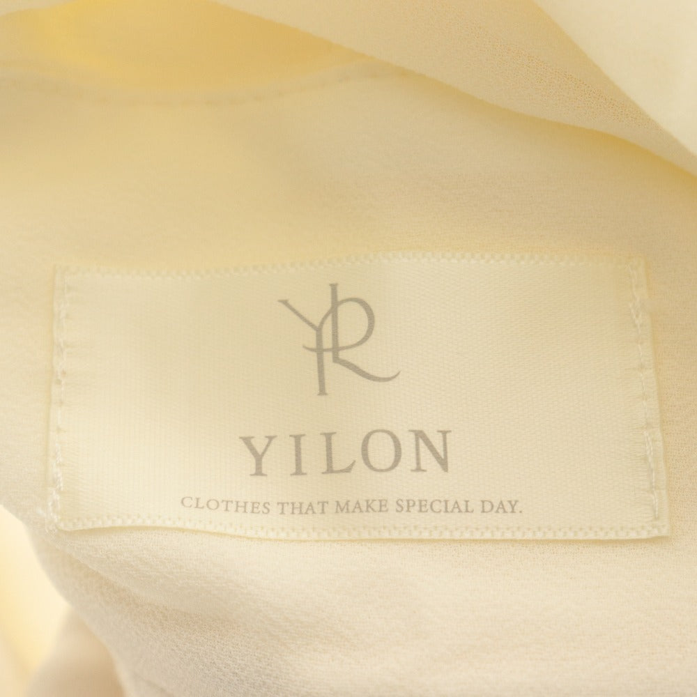 ■ YILON イロン シフォンフェアリーブラウス&ミニスカート セットアップ 長袖 トップス ボトムス フリル レディース F アイボリー