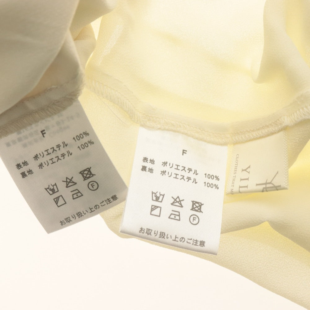 ■ YILON イロン シフォンフェアリーブラウス&ミニスカート セットアップ 長袖 トップス ボトムス フリル レディース F アイボリー