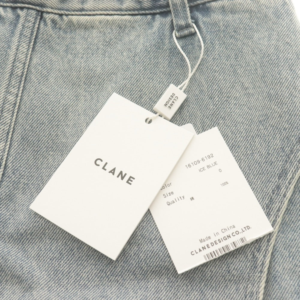 ■ CLANE クラネ デニムスカート サークルカット レイヤード ロング ボトムス 綿 レディース 0 (XS相当) ライトブルー タグ付き 未使用