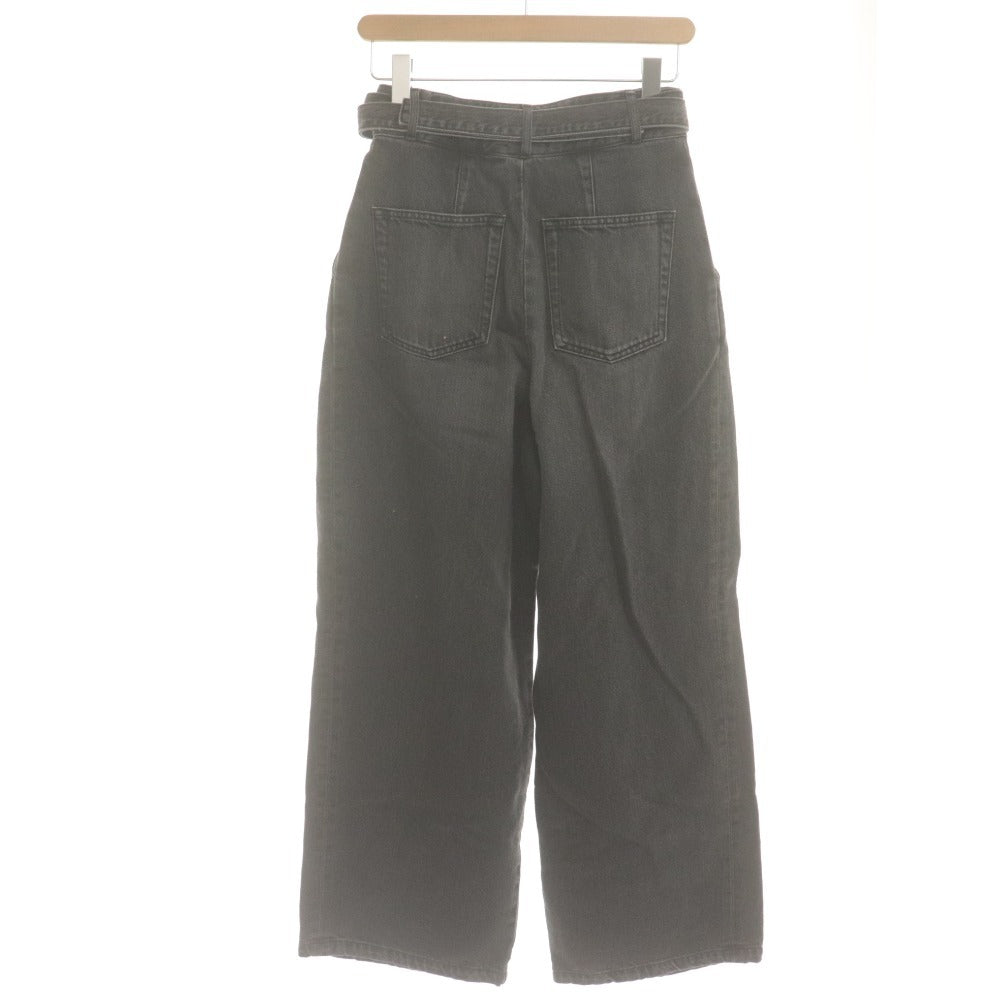 ■ MIESROHE ミースロエ デニムパンツ グルカデザインオーガニック ボトムス ベルト 日本製 レディース 0 (S相当) ダークグレー