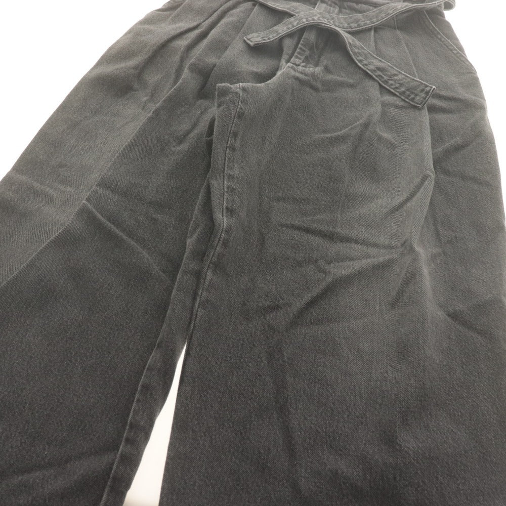■ MIESROHE ミースロエ デニムパンツ グルカデザインオーガニック ボトムス ベルト 日本製 レディース 0 (S相当) ダークグレー