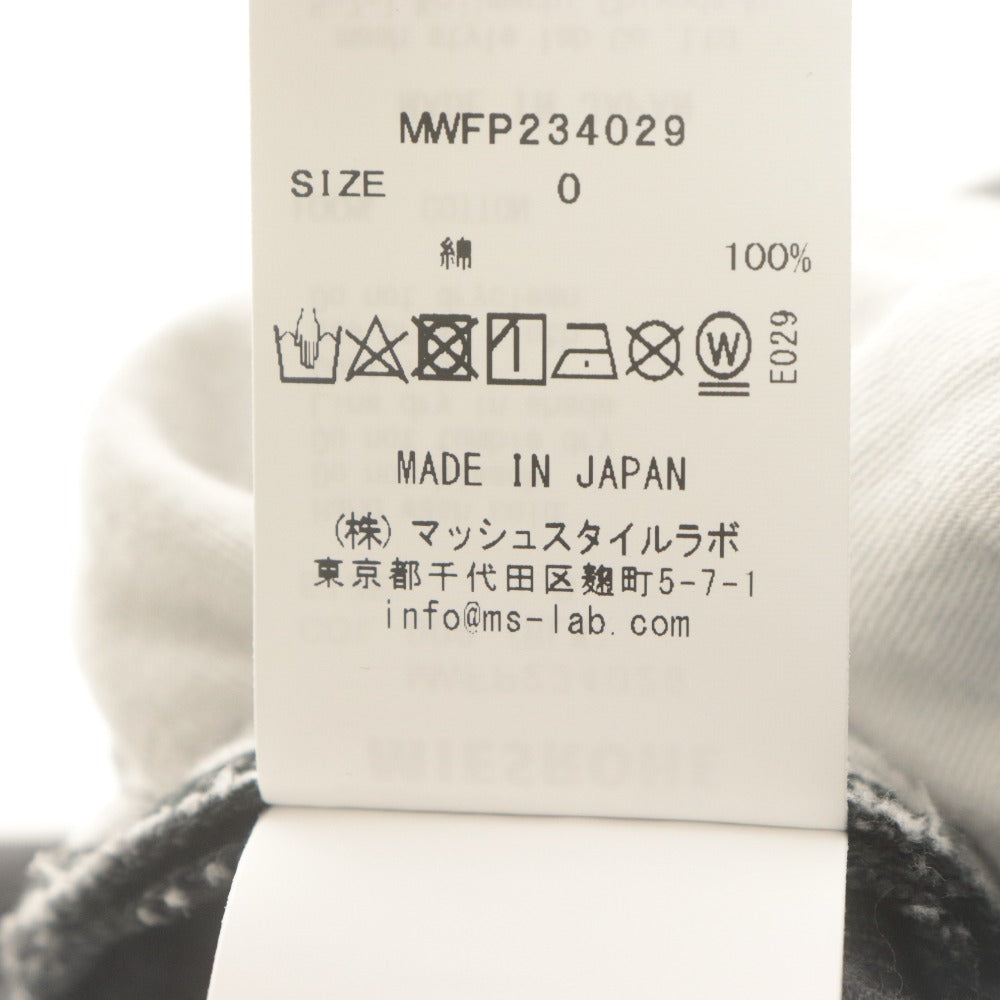 ■ MIESROHE ミースロエ デニムパンツ グルカデザインオーガニック ボトムス ベルト 日本製 レディース 0 (S相当) ダークグレー
