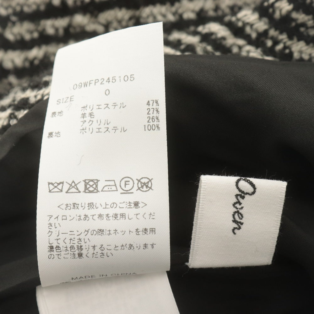 ■ Mila Owen ミラオーウェン スカーチョ ワイドパンツ ショート ボトムス スカート風 レディース 0 (S相当) 白黒 タグ付き 未使用