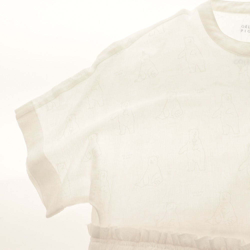 ■ gelato pique しろくまドレス ワンピース ロング 半袖 トップス ICE BLUE COLLECTION レディース F(フリー) 白 タグ付き 美品