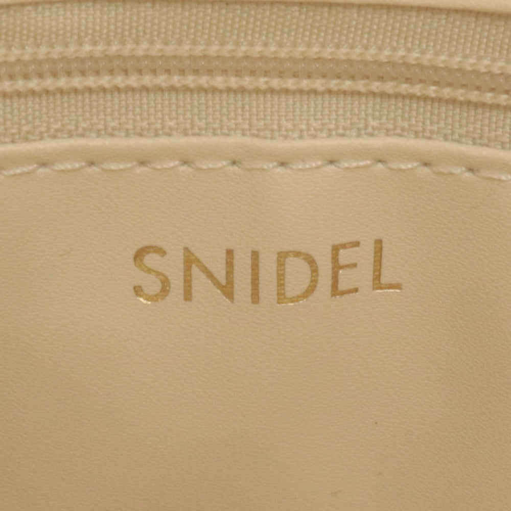 ■ SNIDEL スナイデル キルティングバニティバッグ ハンド ショルダー 2way 鞄 総柄 レディース アイボリー系 付属品付き