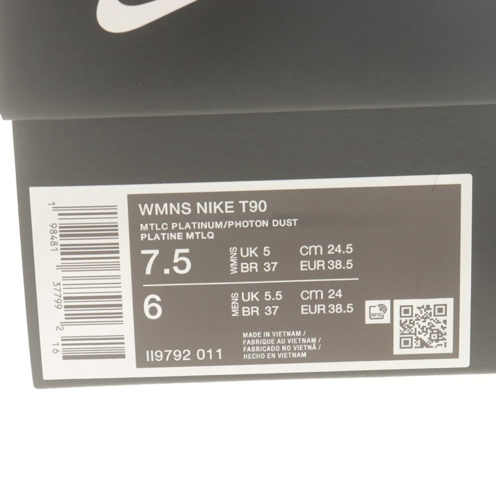 ■ NIKE ナイキ スニーカー シューズ 靴 WMNS NIKE T90 ウィメンズ レディース 24.5cm シルバー ホワイト 白 箱/タグ付き未使用