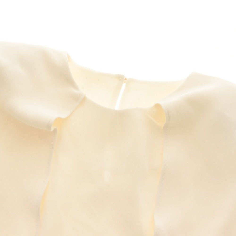 ■ maison celon メゾンセロン フリルブラウス ノースリーブ トップス ドレス風 レディース (実寸L～XL相当) アイボリー 美品