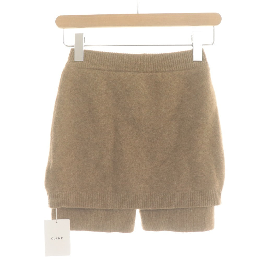 ■ CLANE クラネ キュロットスカート ショートパンツ ボトムス ミニ レディース 1 (M相当) ライトブラウン タグ付き 未使用