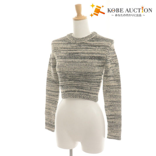 ■ CLANE クラネ ショートセーター 長袖 トップス COTTON SHORT KNIT TOPS コットンショートニット レディース 1 (S相当) ベージュ系 黒