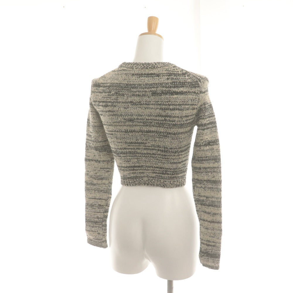 ■ CLANE クラネ ショートセーター 長袖 トップス COTTON SHORT KNIT TOPS コットンショートニット レディース 1 (S相当) ベージュ系 黒