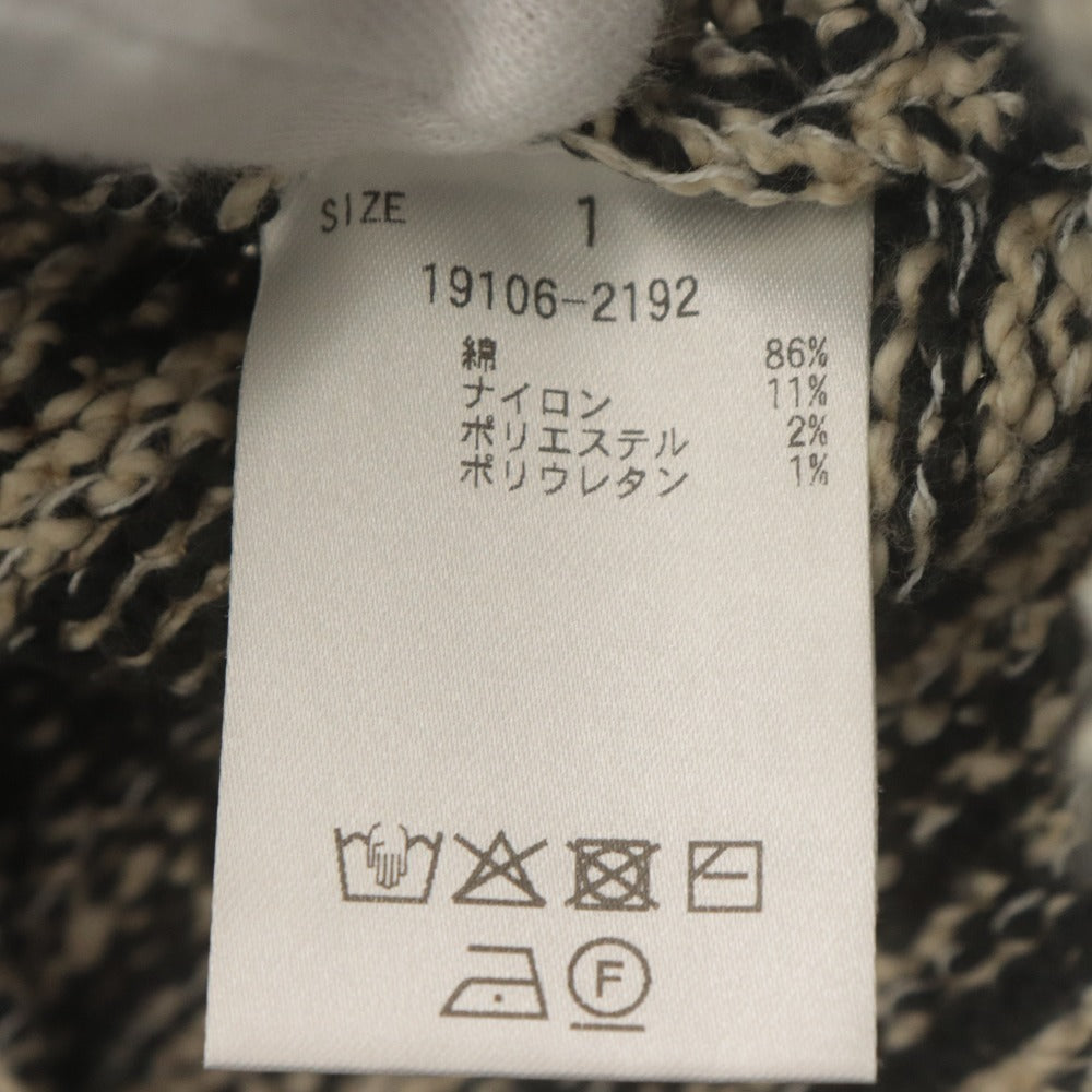 ■ CLANE クラネ ショートセーター 長袖 トップス COTTON SHORT KNIT TOPS コットンショートニット レディース 1 (S相当) ベージュ系 黒