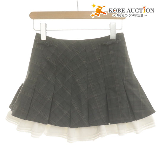 ■ トリートユアセルフ キャロットスカート ショートパンツ ボトムス 学生制服風 チェック レディース F(S)ダークグレー系 タグ付き未使用