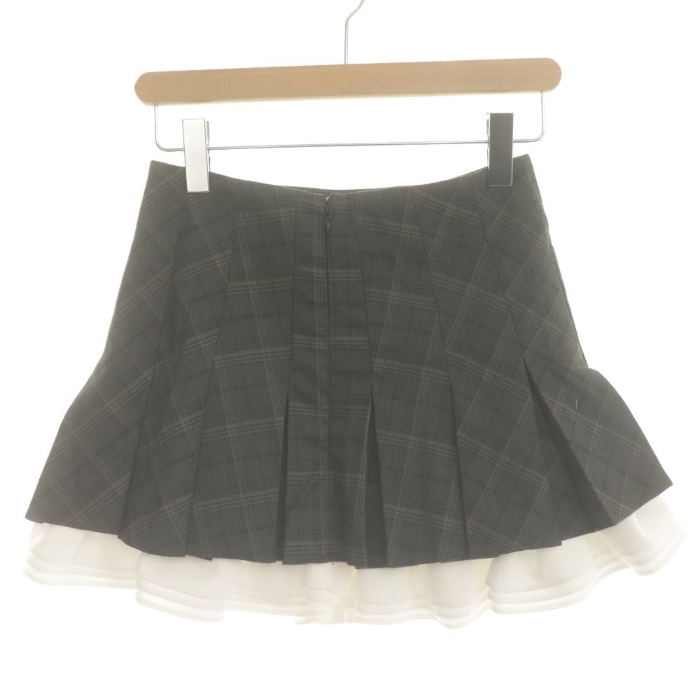 ■ トリートユアセルフ キャロットスカート ショートパンツ ボトムス 学生制服風 チェック レディース F(S)ダークグレー系 タグ付き未使用
