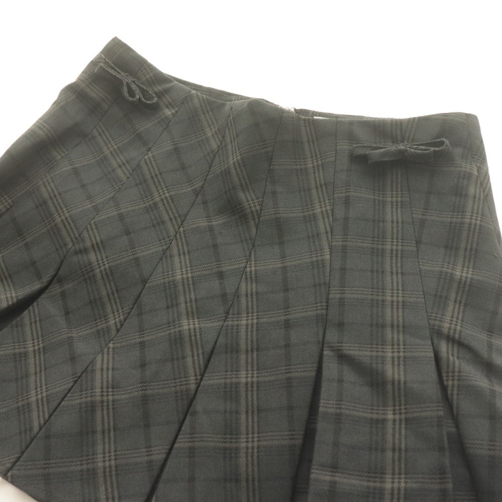 ■ トリートユアセルフ キャロットスカート ショートパンツ ボトムス 学生制服風 チェック レディース F(S)ダークグレー系 タグ付き未使用