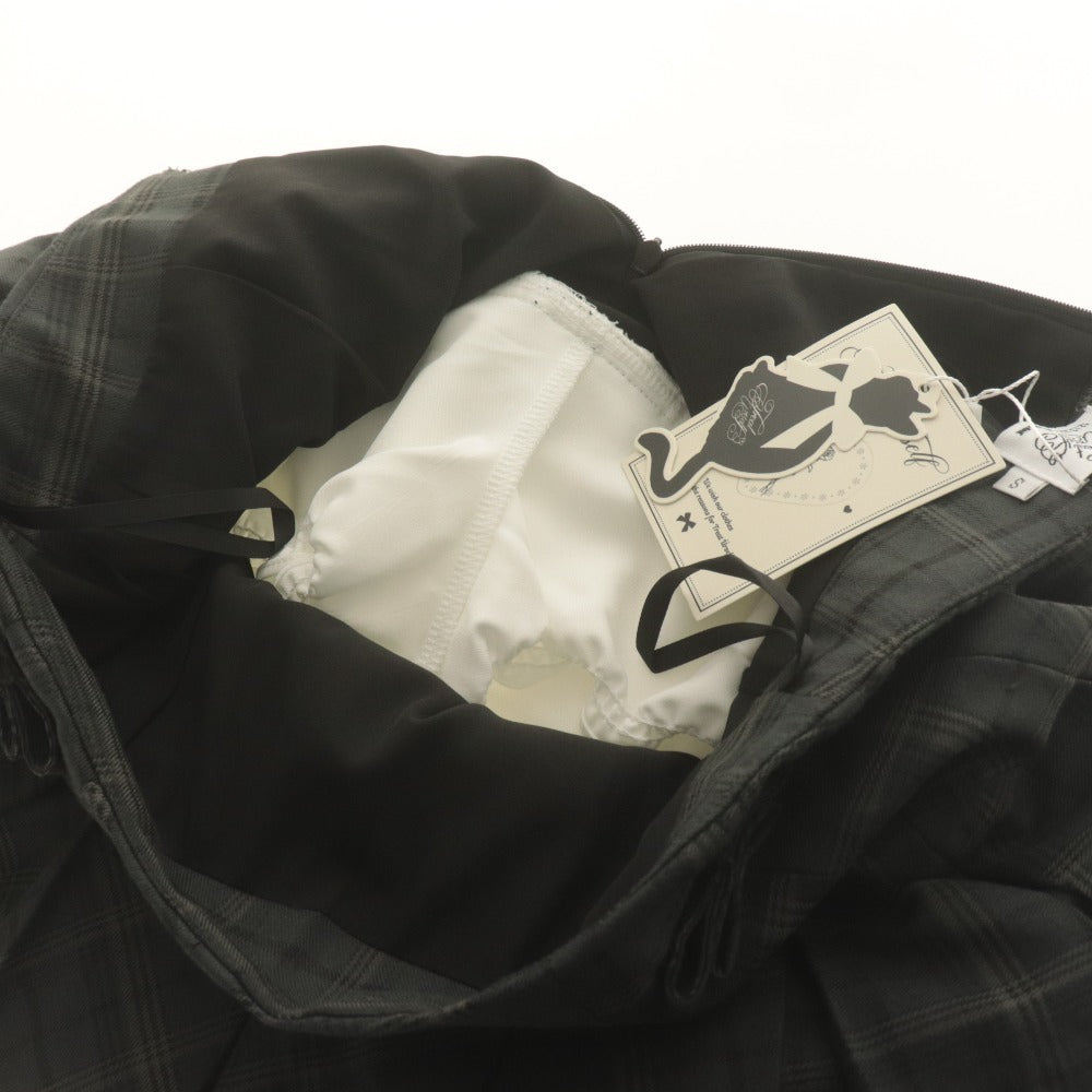■ トリートユアセルフ キャロットスカート ショートパンツ ボトムス 学生制服風 チェック レディース F(S)ダークグレー系 タグ付き未使用