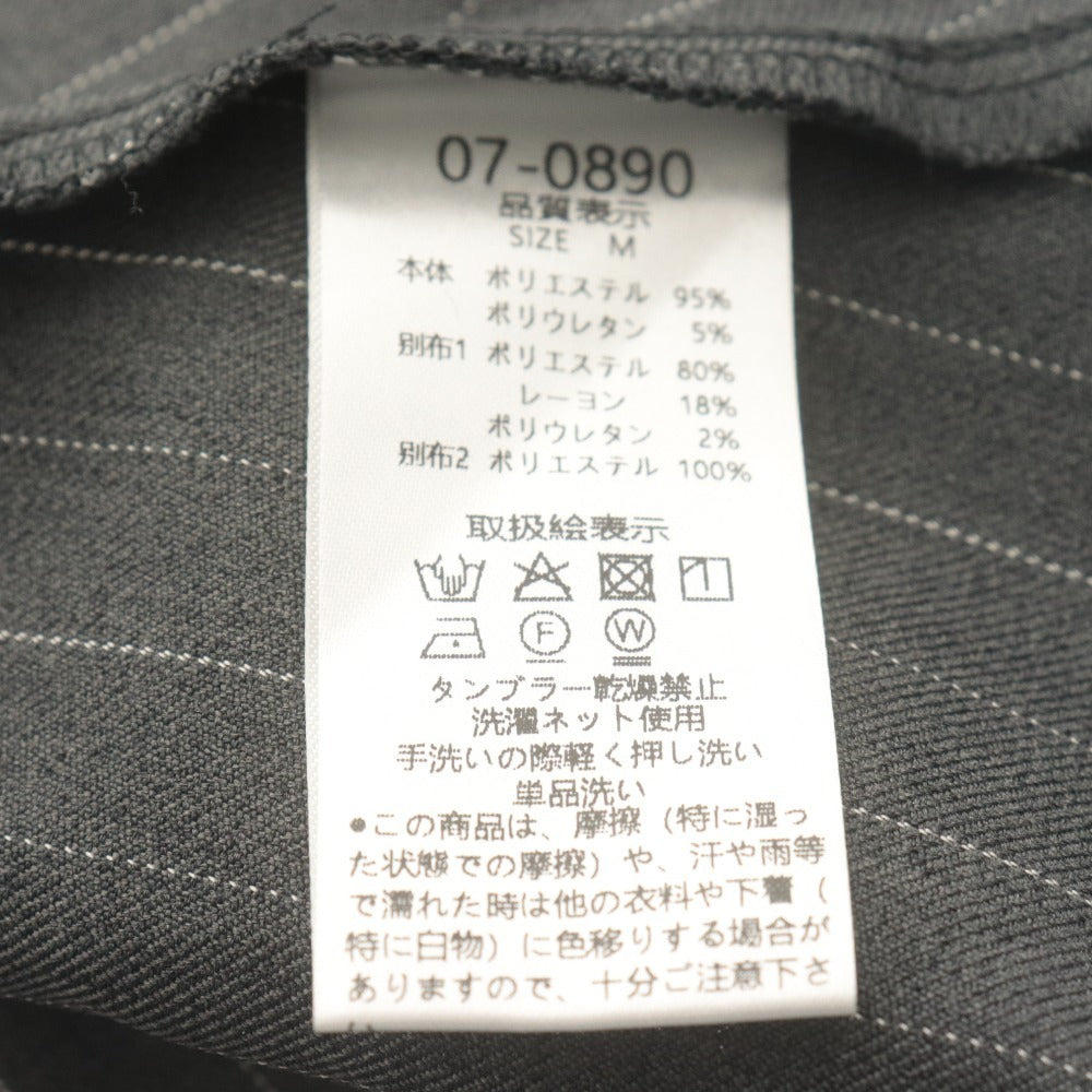 ■ amerge アメルジュ ワンピース ひざ丈 ショート ノースリーブ トップス 肩リボン 紐 チェック柄 レディース M グレー系 タグ付き未使用