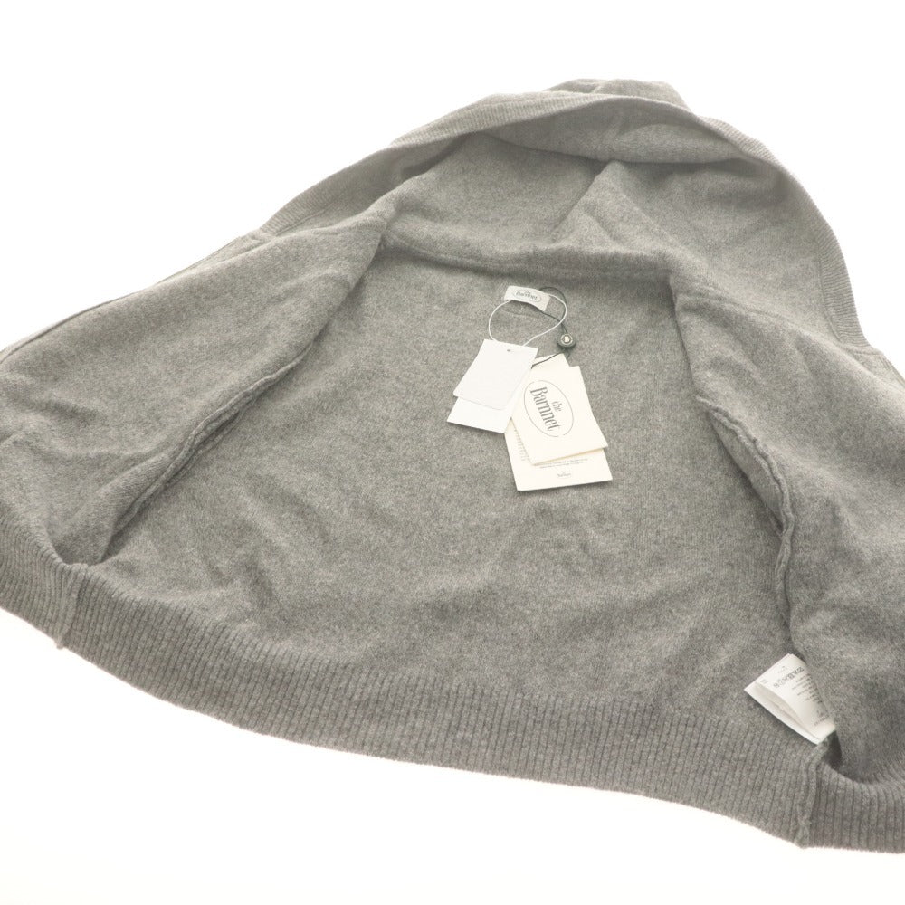 ■ The Barnnet ザバーネット パーカー ハーフ ショート 長袖 トップス ニット ジップアップ レディース F グレー タグ付き 未使用