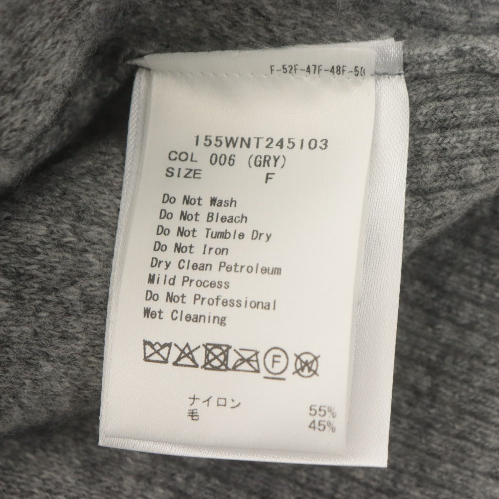 ■ The Barnnet ザバーネット パーカー ハーフ ショート 長袖 トップス ニット ジップアップ レディース F グレー タグ付き 未使用