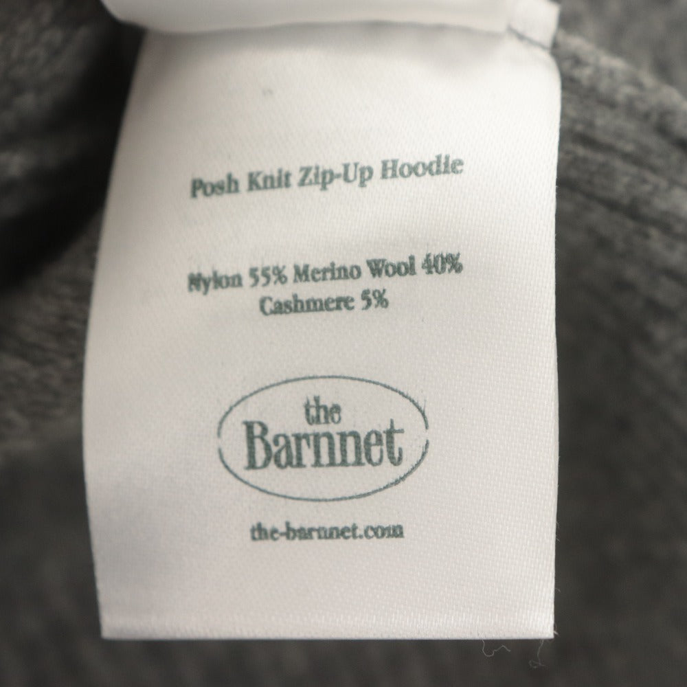 ■ The Barnnet ザバーネット パーカー ハーフ ショート 長袖 トップス ニット ジップアップ レディース F グレー タグ付き 未使用