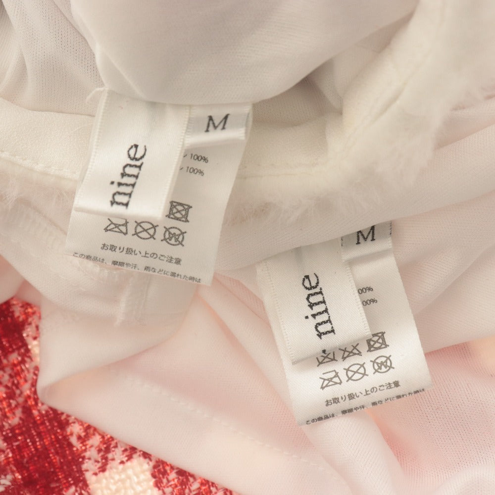 ■ sugar nine サンタコスプレ ハーフシャツ ミニスカート セットアップ 半袖トップス ギンガム柄 レディース M 赤白 付属品タグ付 未使用