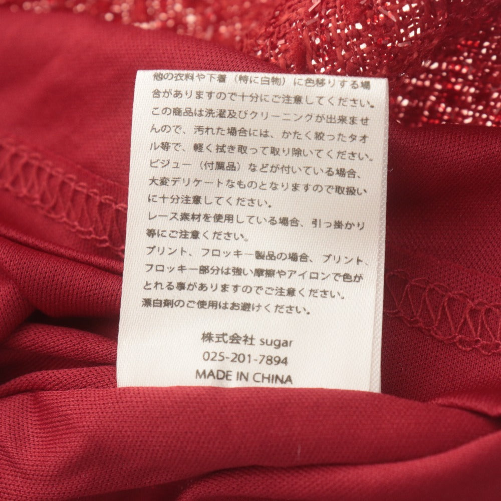 ■ sugar nine サンタコスプレ ハーフシャツ ミニスカート セットアップ 半袖トップス ギンガム柄 レディース M 赤 レッド 付属品付き