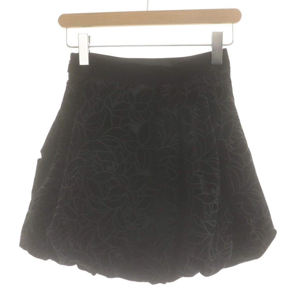 ■ EIMY ISTOIRE べロアカットワークスカート キャロット ミニ ショートパンツ ボトムス 花柄 レディース S 黒 タグ付き 未使用