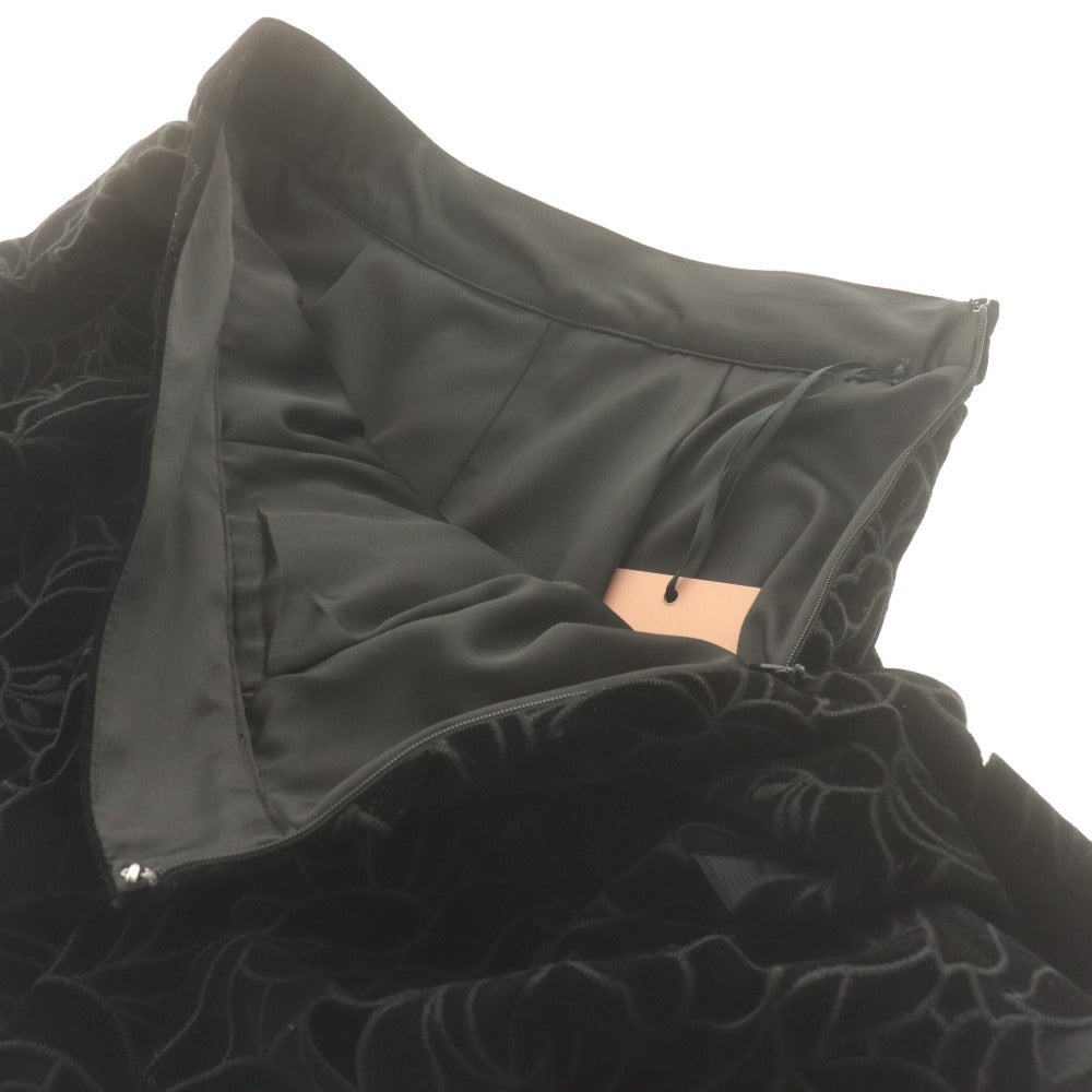 ■ EIMY ISTOIRE べロアカットワークスカート キャロット ミニ ショートパンツ ボトムス 花柄 レディース S 黒 タグ付き 未使用