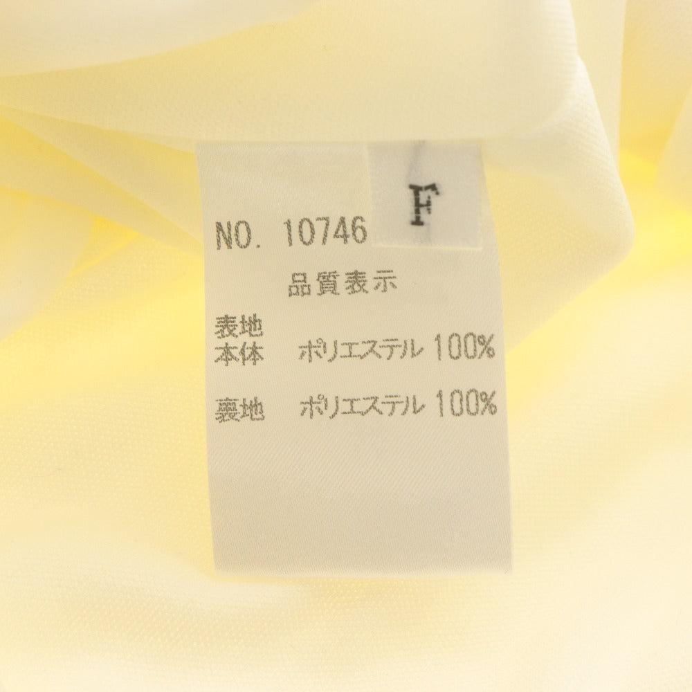 ■ M me eme エムミーエメ ドーリーワンピース 長袖 トップス ミニ ひざ丈 Ribbon trim tweed レディース F アイボリー タグ付き 未使用