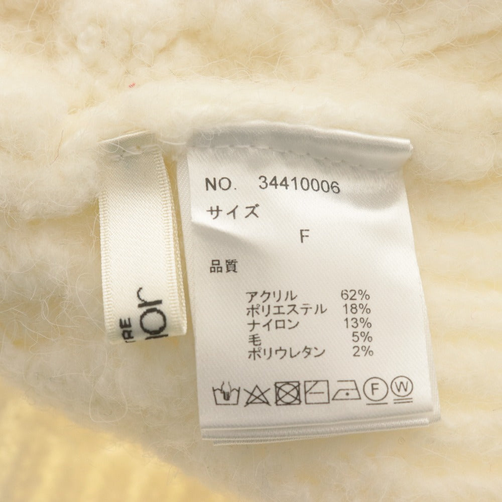 ■ NOTRE emor ノートルエモア セーター 長袖 トップス ニット バックオープン 背中あき 紐 レディース F アイボリー タグ付き 未使用