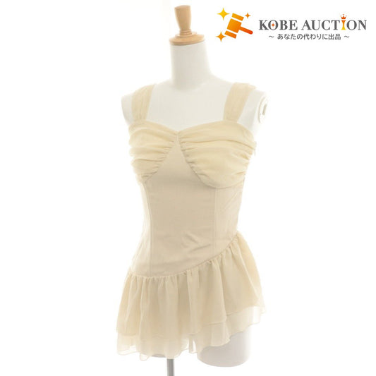 ■ YILON イロン キャミソール ノースリーブ トップス ANGE BALLERINA TOPS 背中紐 レディース F アイボリー 美品