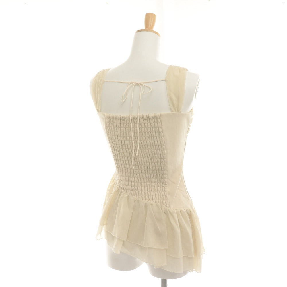 ■ YILON イロン キャミソール ノースリーブ トップス ANGE BALLERINA TOPS 背中紐 レディース F アイボリー 美品