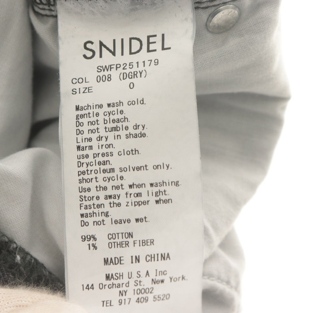 ■ SNIDEL スナイデル パンツ Sustainaスカートライクデニム ジーンズ ボトムス レディース 0 (XS～S相当) グレー タグ付き 未使用