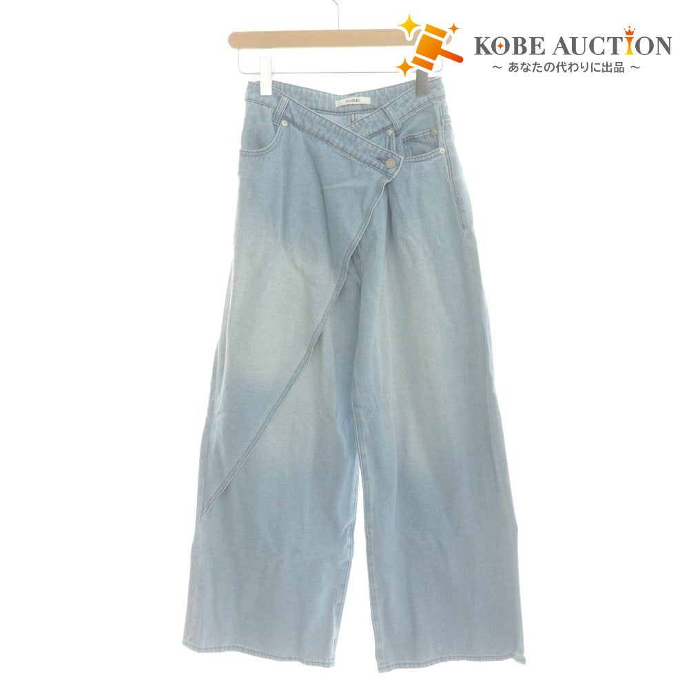 ■ SNIDEL スナイデル パンツ Sustainaスカートライクデニム ジーンズ ボトムス レディース 0 (XS～S相当) ライトブルー タグ付き 未使用