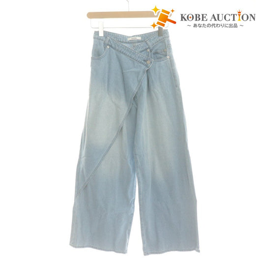 ■ SNIDEL スナイデル パンツ Sustainaスカートライクデニム ジーンズ ボトムス レディース 0 (XS～S相当) ライトブルー タグ付き 未使用
