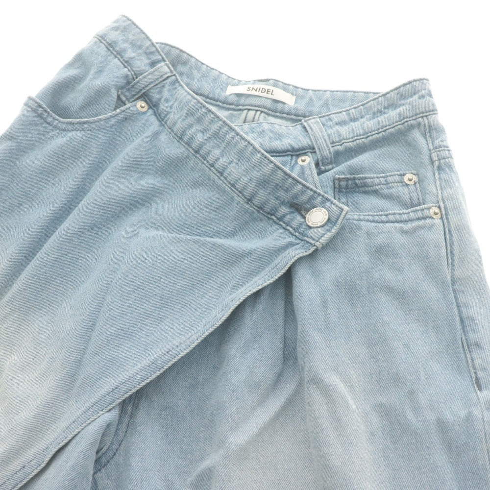■ SNIDEL スナイデル パンツ Sustainaスカートライクデニム ジーンズ ボトムス レディース 0 (XS～S相当) ライトブルー タグ付き 未使用