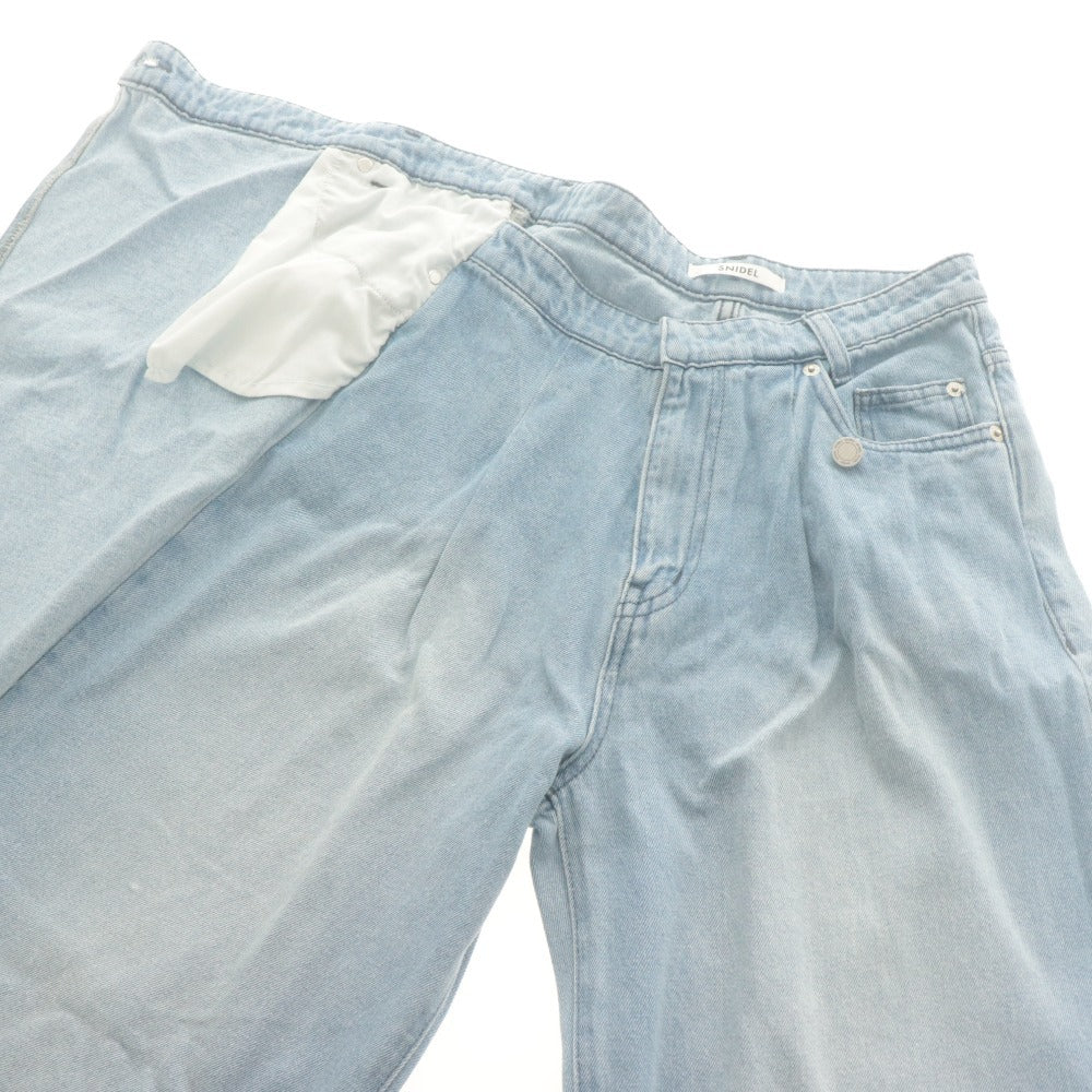 ■ SNIDEL スナイデル パンツ Sustainaスカートライクデニム ジーンズ ボトムス レディース 0 (XS～S相当) ライトブルー タグ付き 未使用
